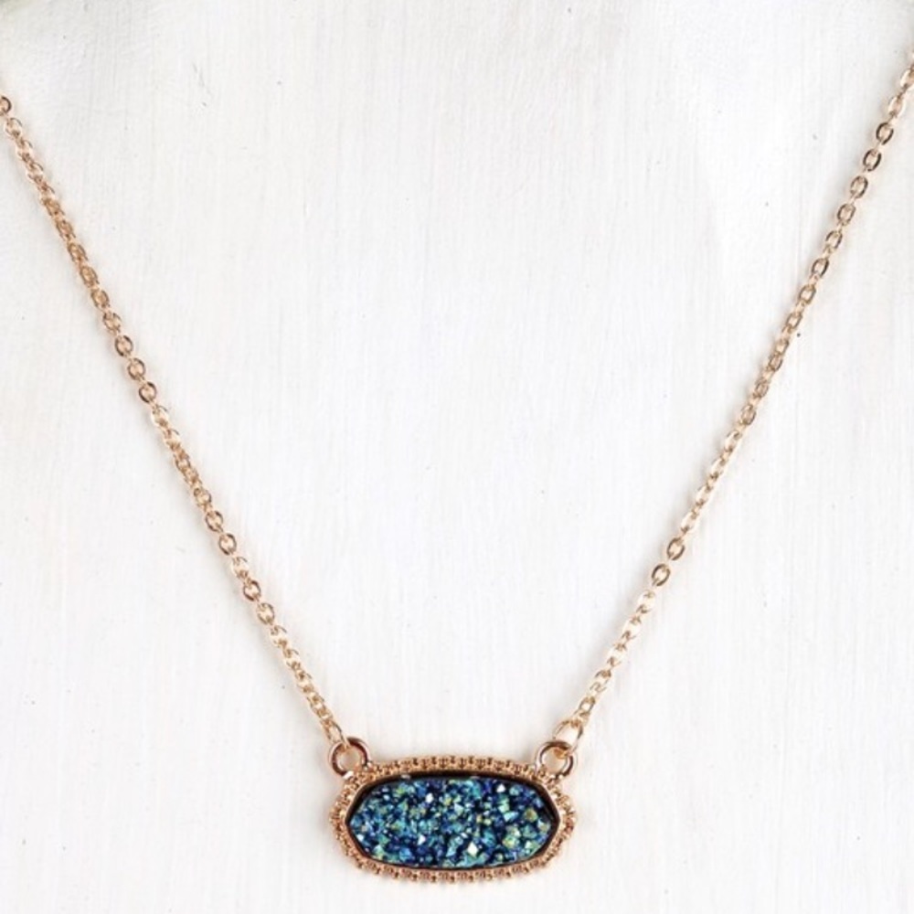 Midnight Blue Druzy Accent Necklace